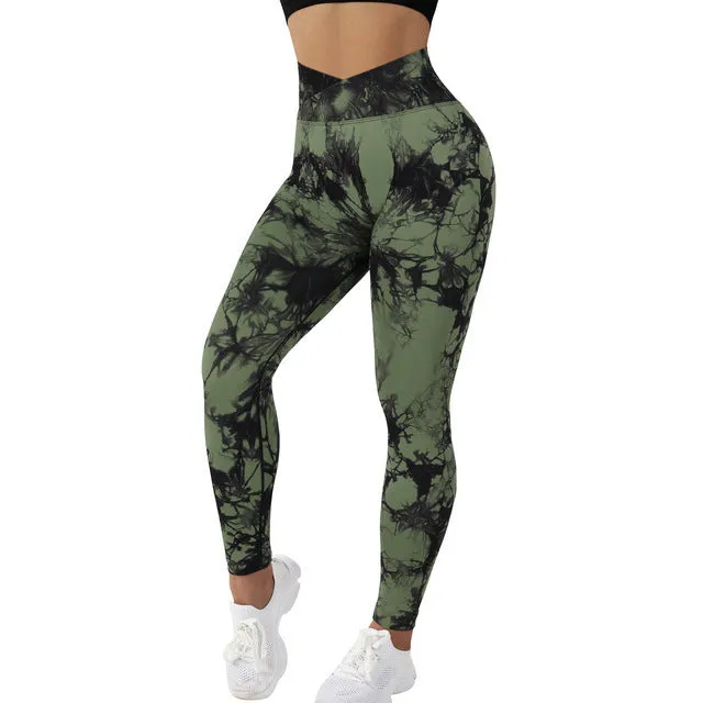 Seamless Tie Dye Leggings Women Yoga Pants