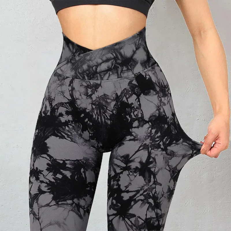 Seamless Tie Dye Leggings Women Yoga Pants