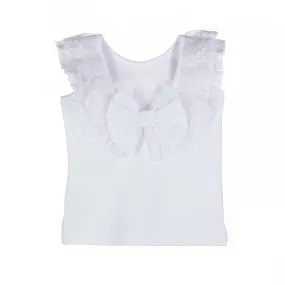 Sleeveless Lace Frill Top - White (6M)