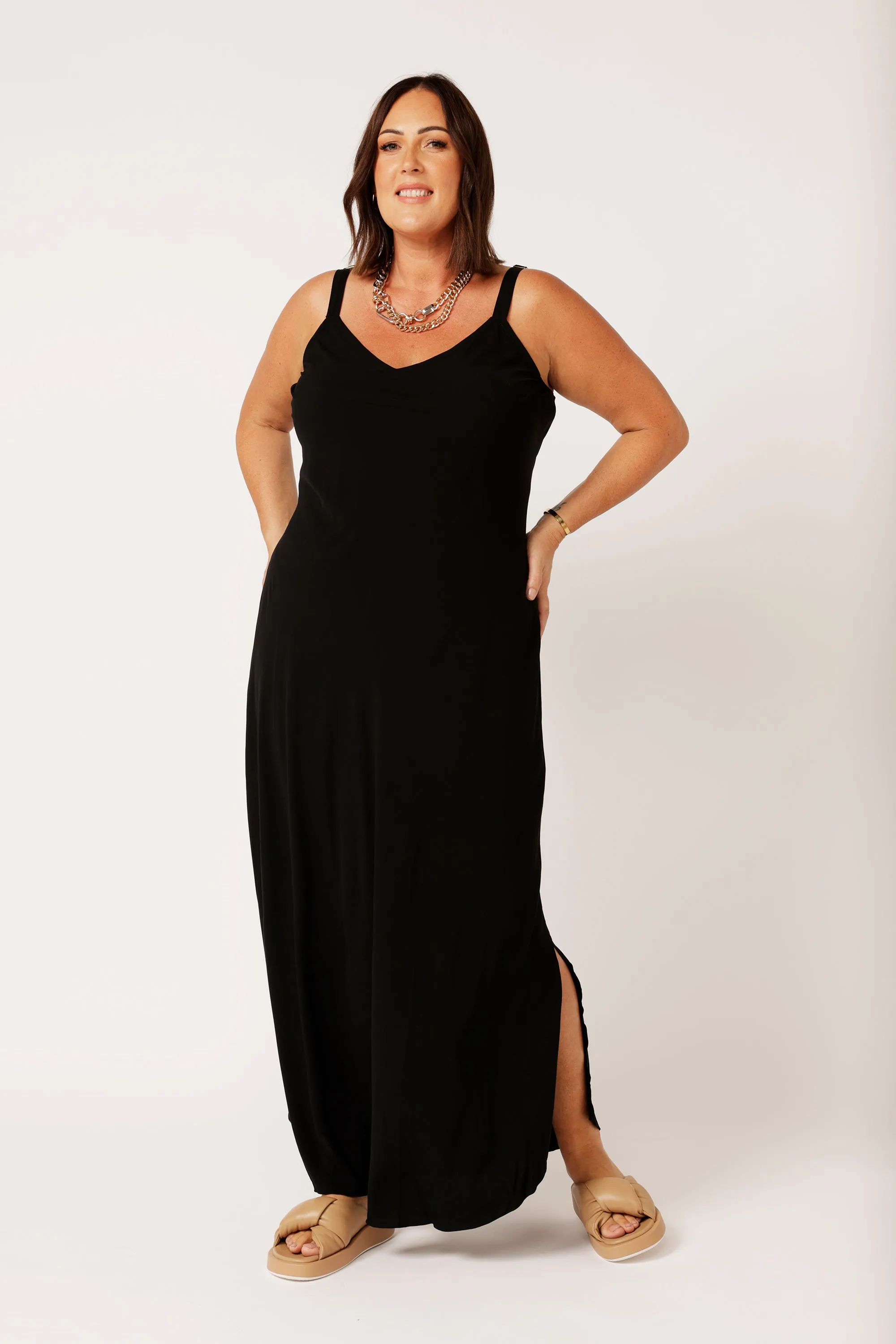 Slip Dress SUPER MAXI | Bias Cut | Black