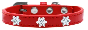 Snowflake Widget Dog Collar Red Size 12