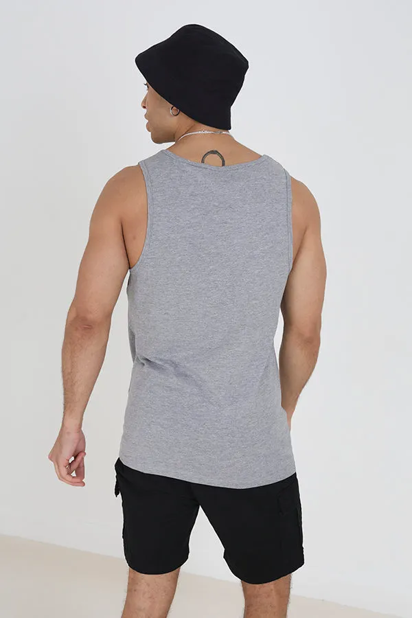 SOLID BIRD EMBROIDERY RIB BINDING VEST