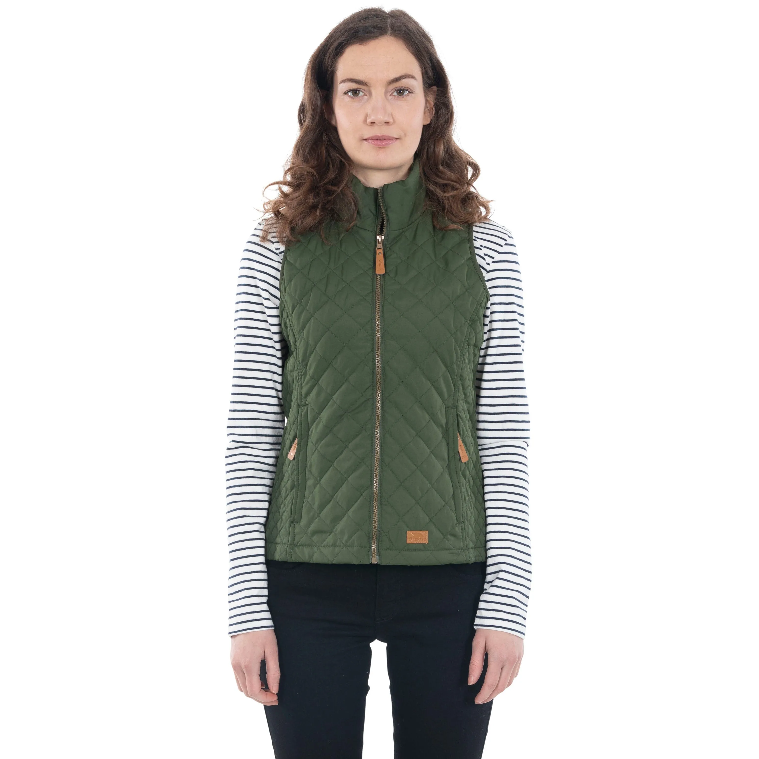 Soulmate Women's Padded Gilet / Body Warmer in Moss Green