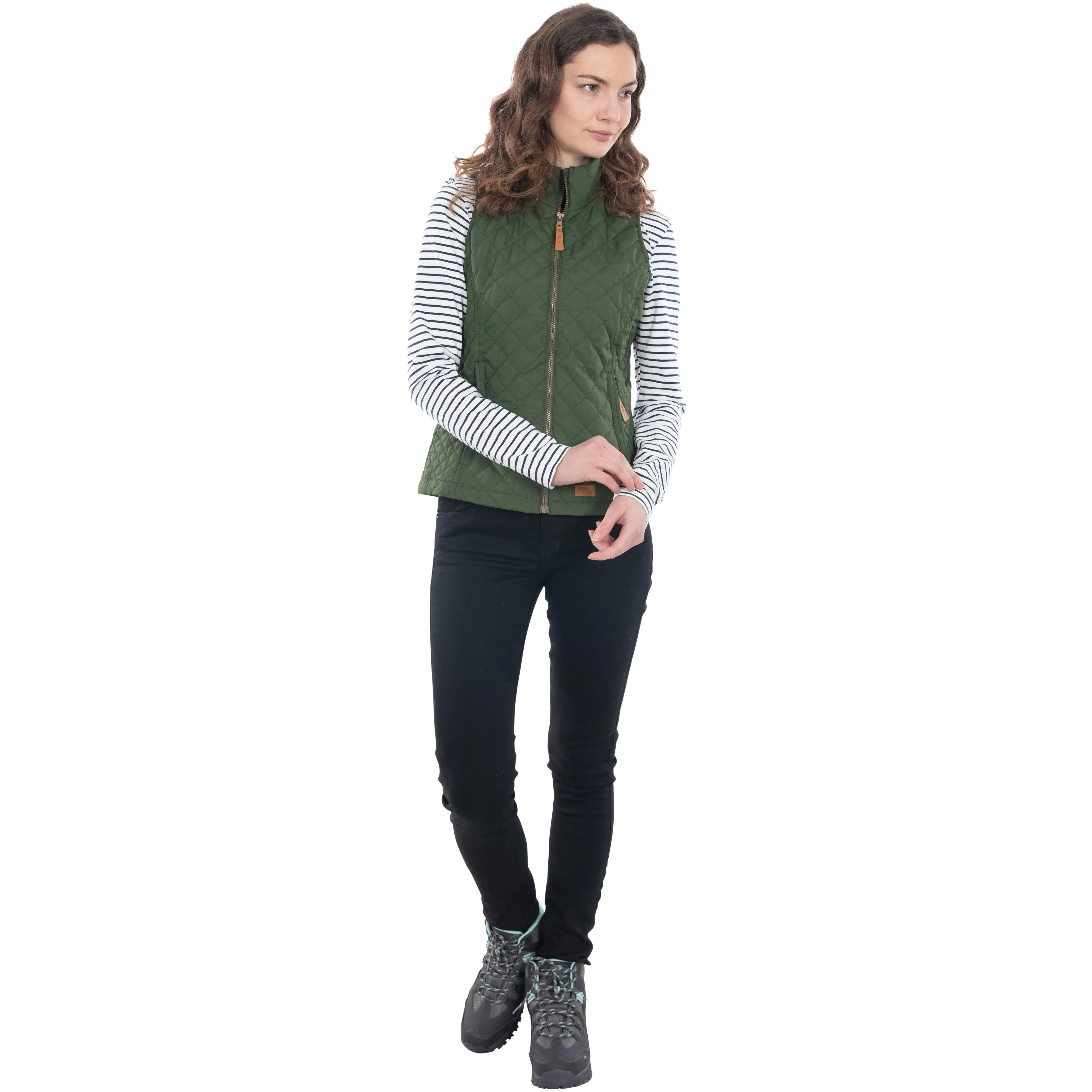 Soulmate Women's Padded Gilet / Body Warmer in Moss Green