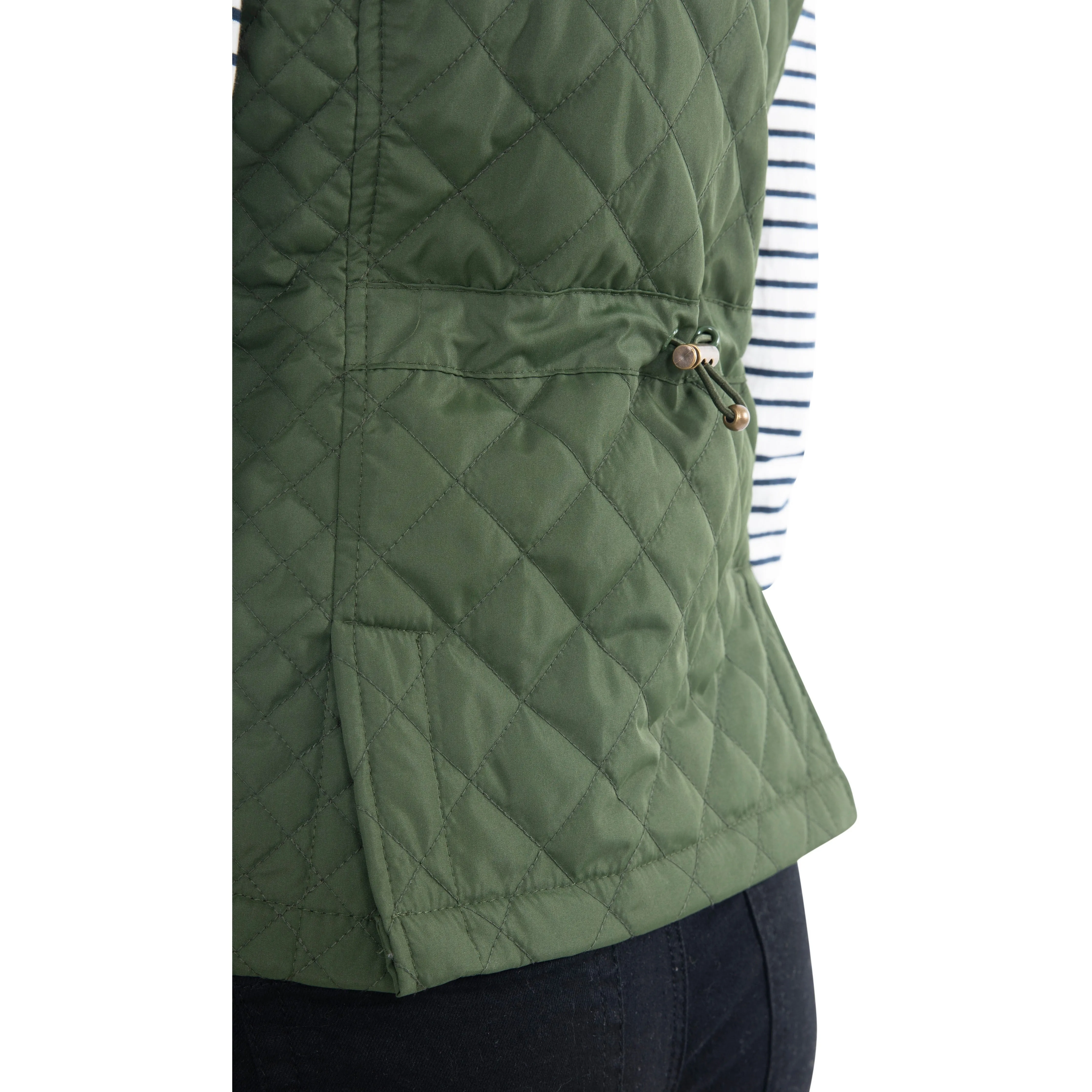 Soulmate Women's Padded Gilet / Body Warmer in Moss Green