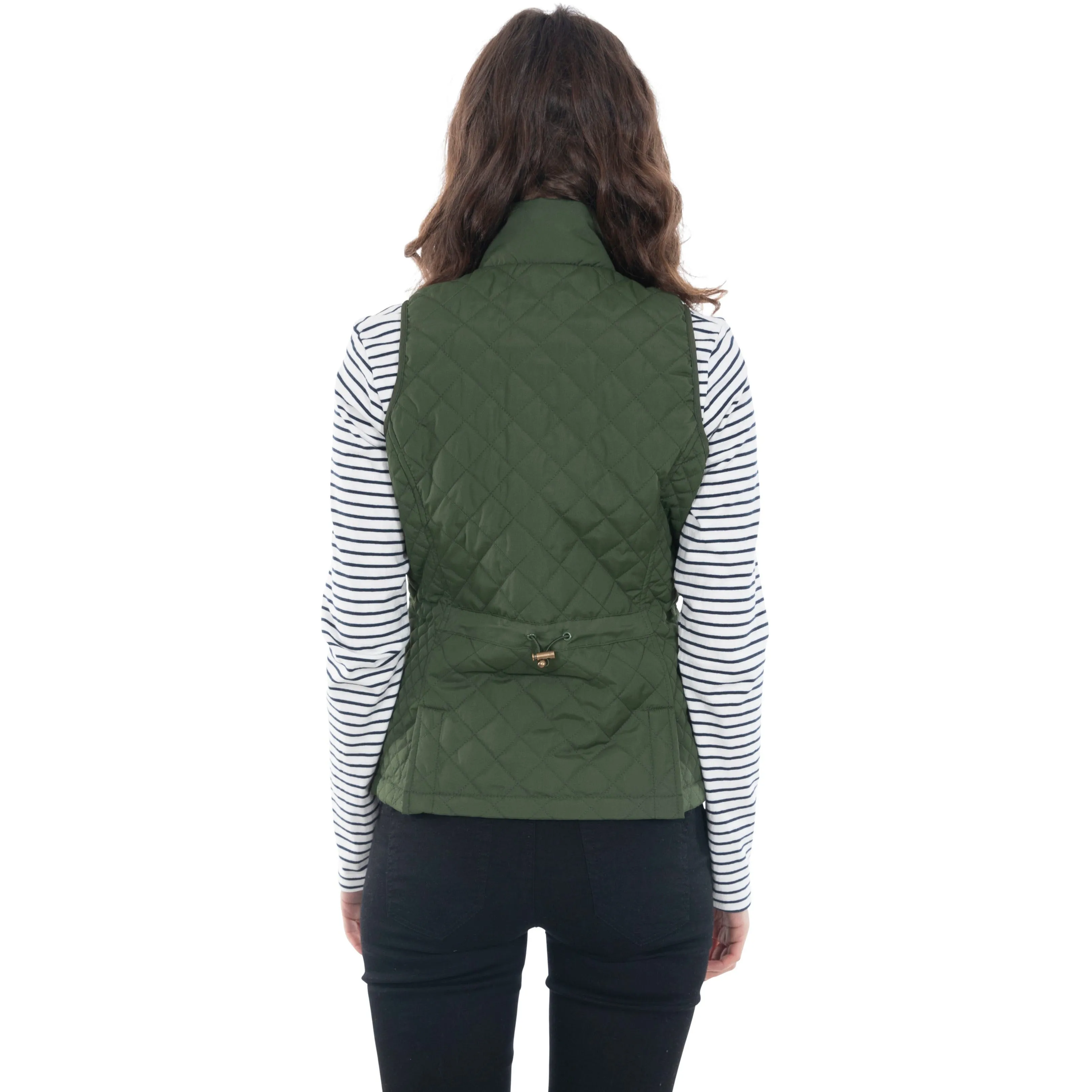 Soulmate Women's Padded Gilet / Body Warmer in Moss Green