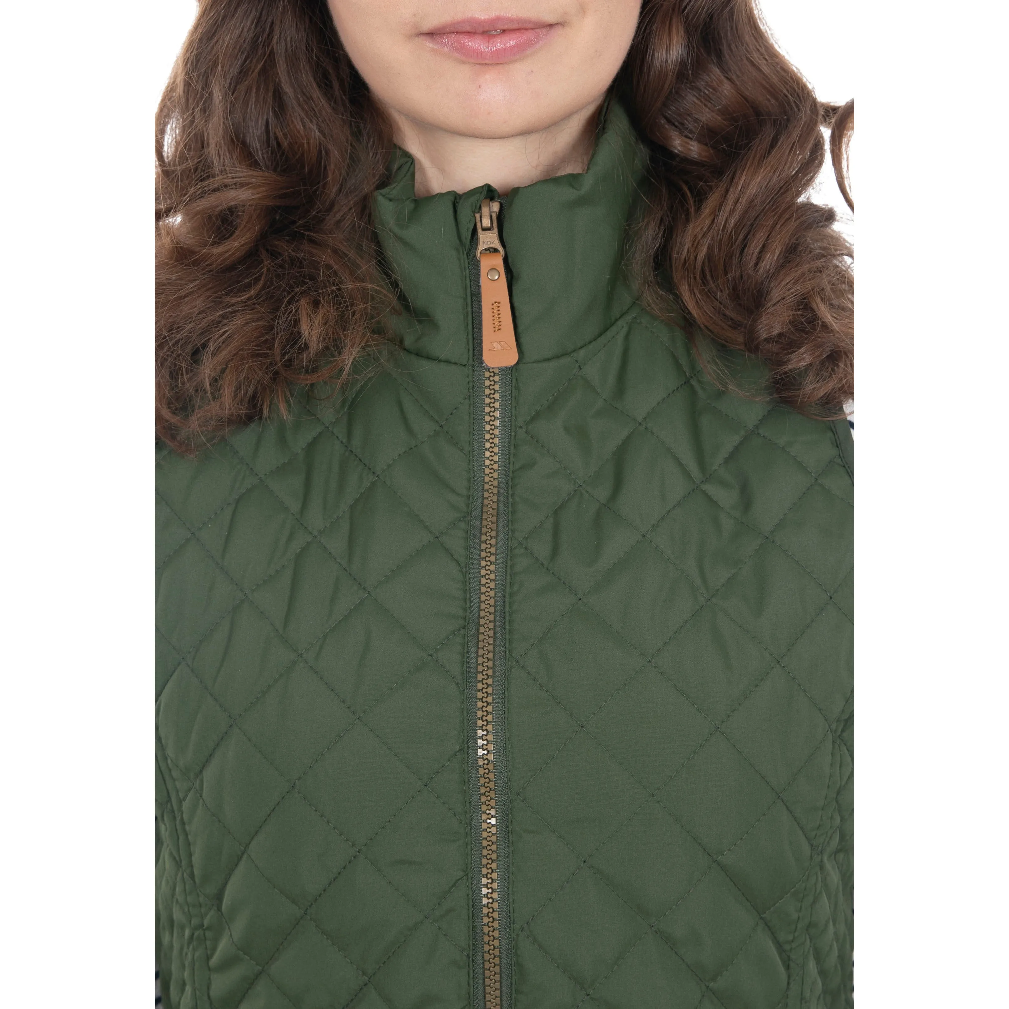 Soulmate Women's Padded Gilet / Body Warmer in Moss Green