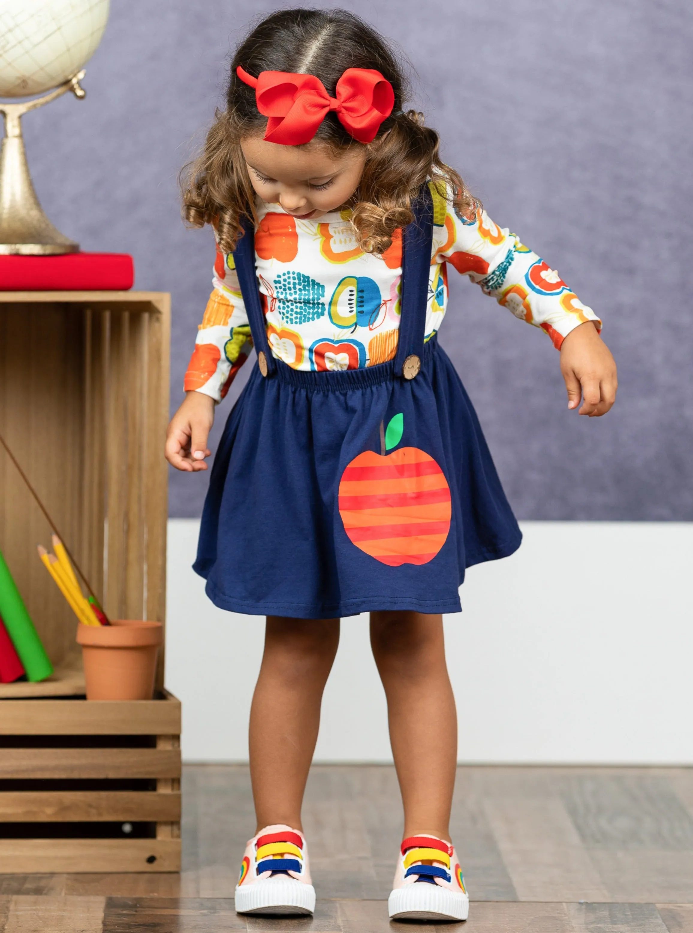 Stellar Apple Overall Skirt Set