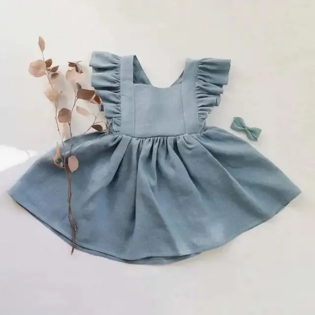 Summer Toddler Girl Dress 100% Cotton Ruffles Baby Dress