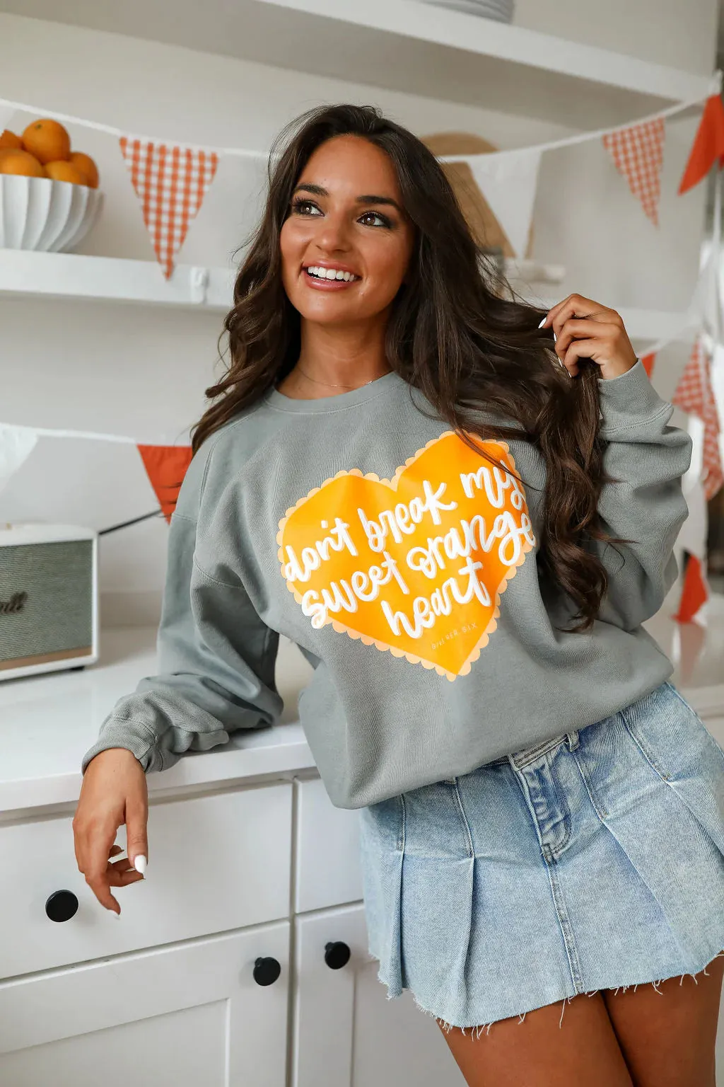 Sweet Orange Heart Sweatshirt