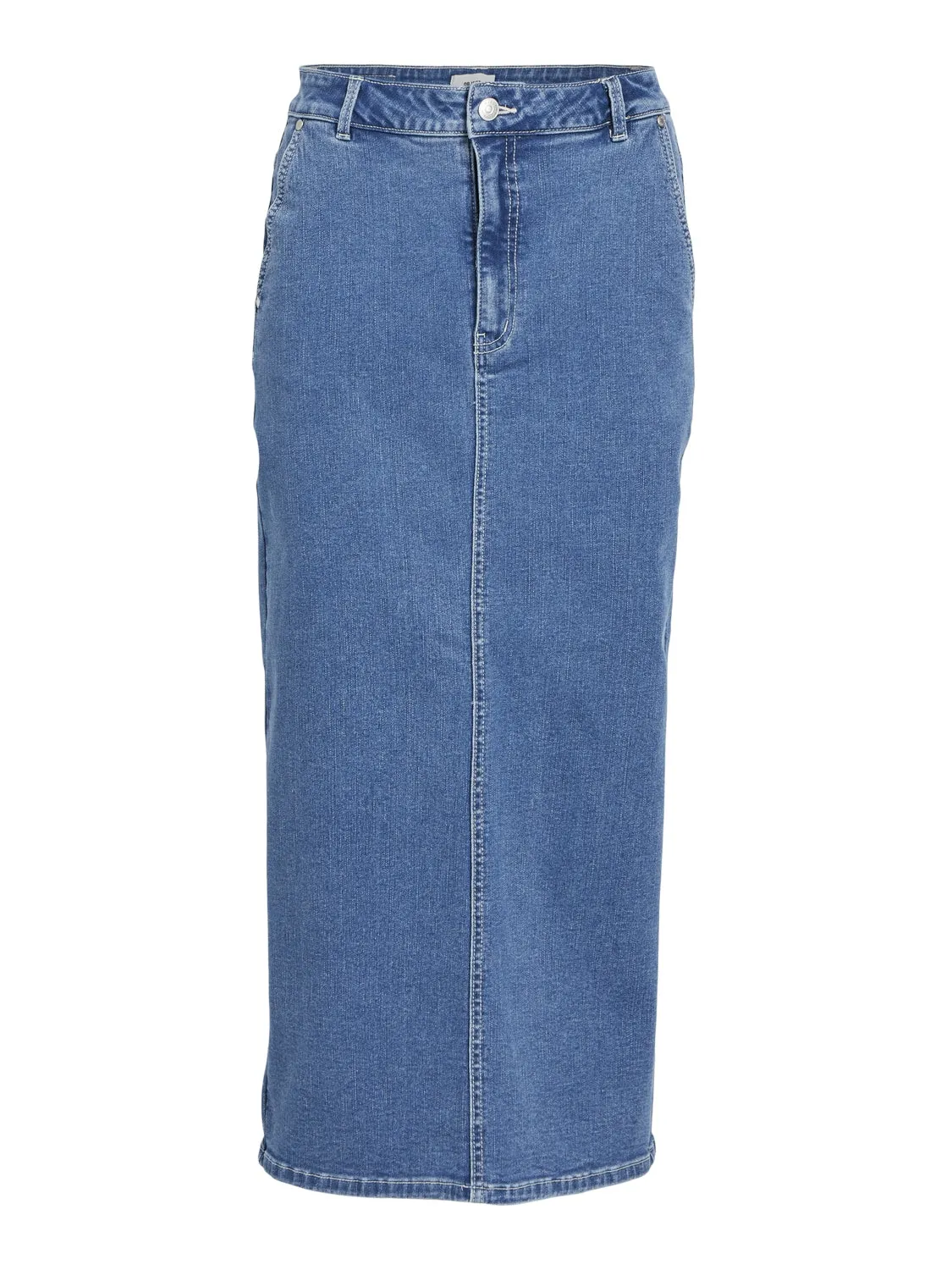 Talia Midi Denim Skirt (Light Blue Denim)