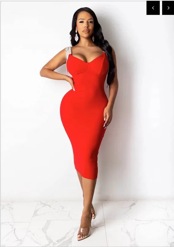 Tassel Sleeve Slip Bandage Dress