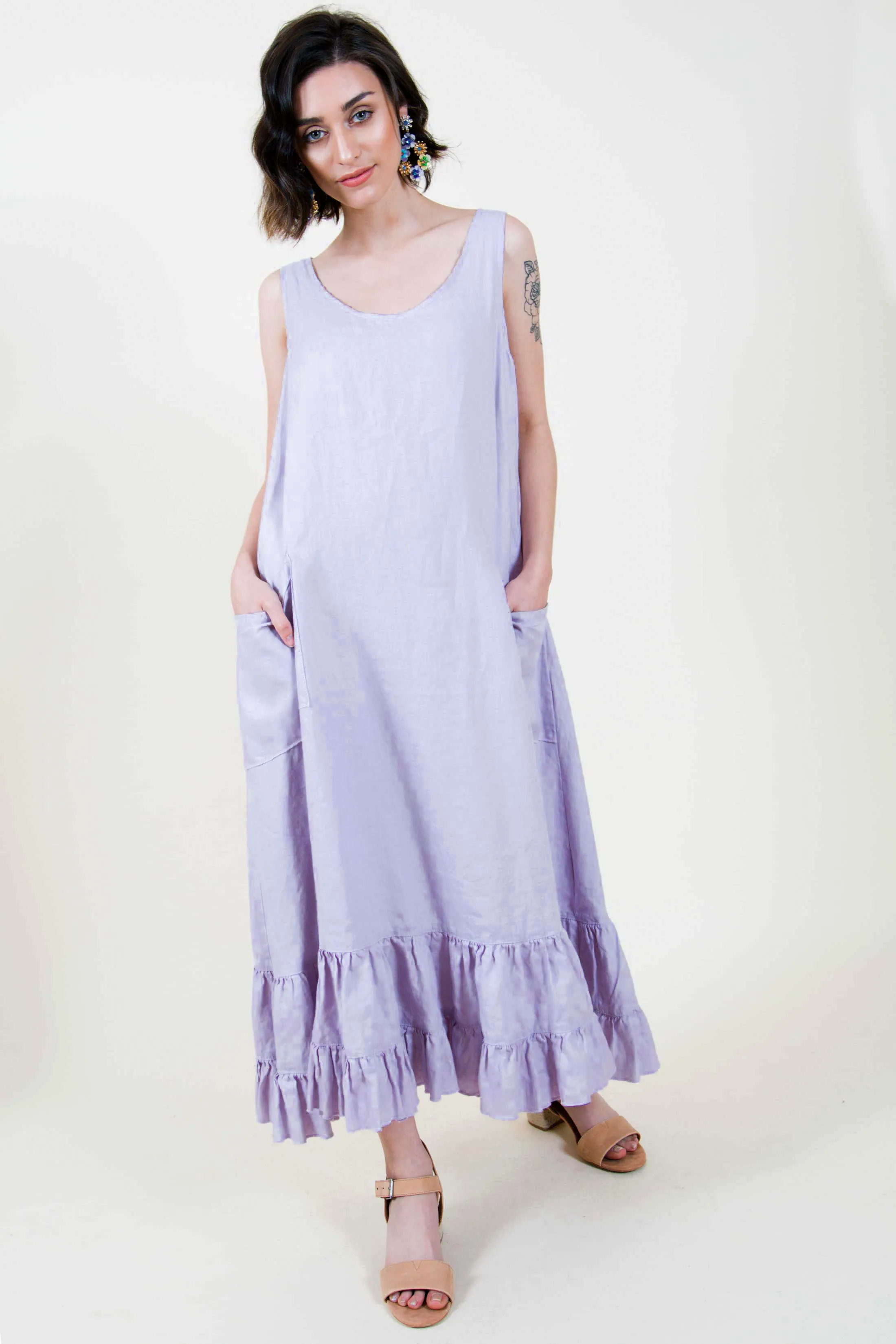 Tessa Slip Dress in Linen, USA