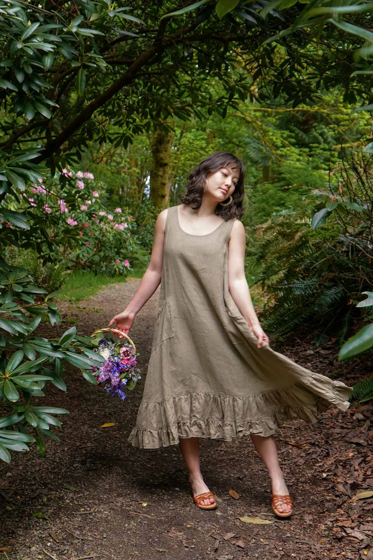 Tessa Slip Dress in Linen, USA