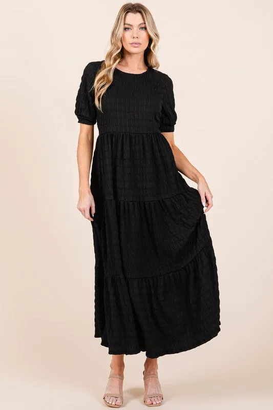 Textured Tiered Maxi Dress