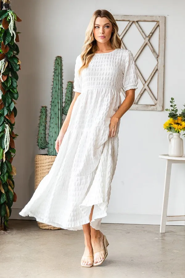 Textured Tiered Maxi Dress