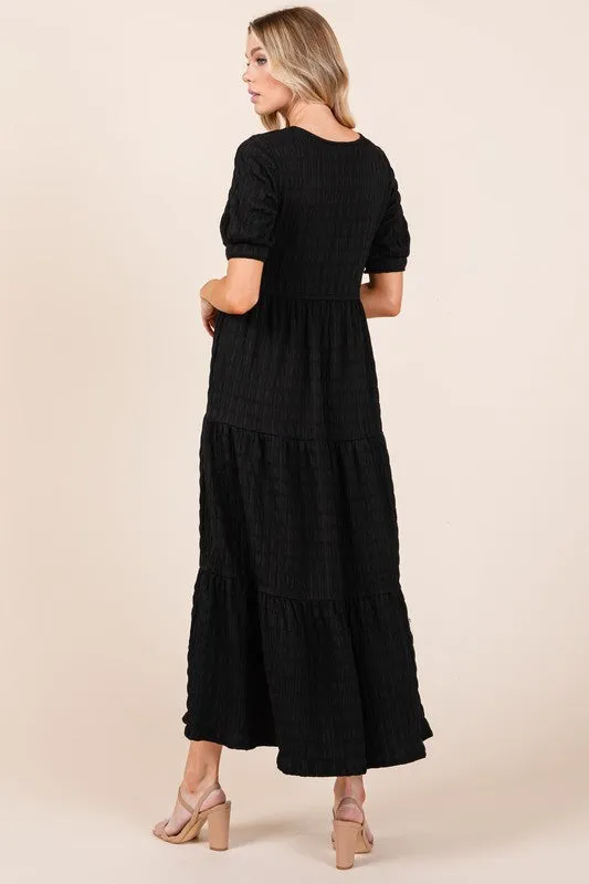 Textured Tiered Maxi Dress