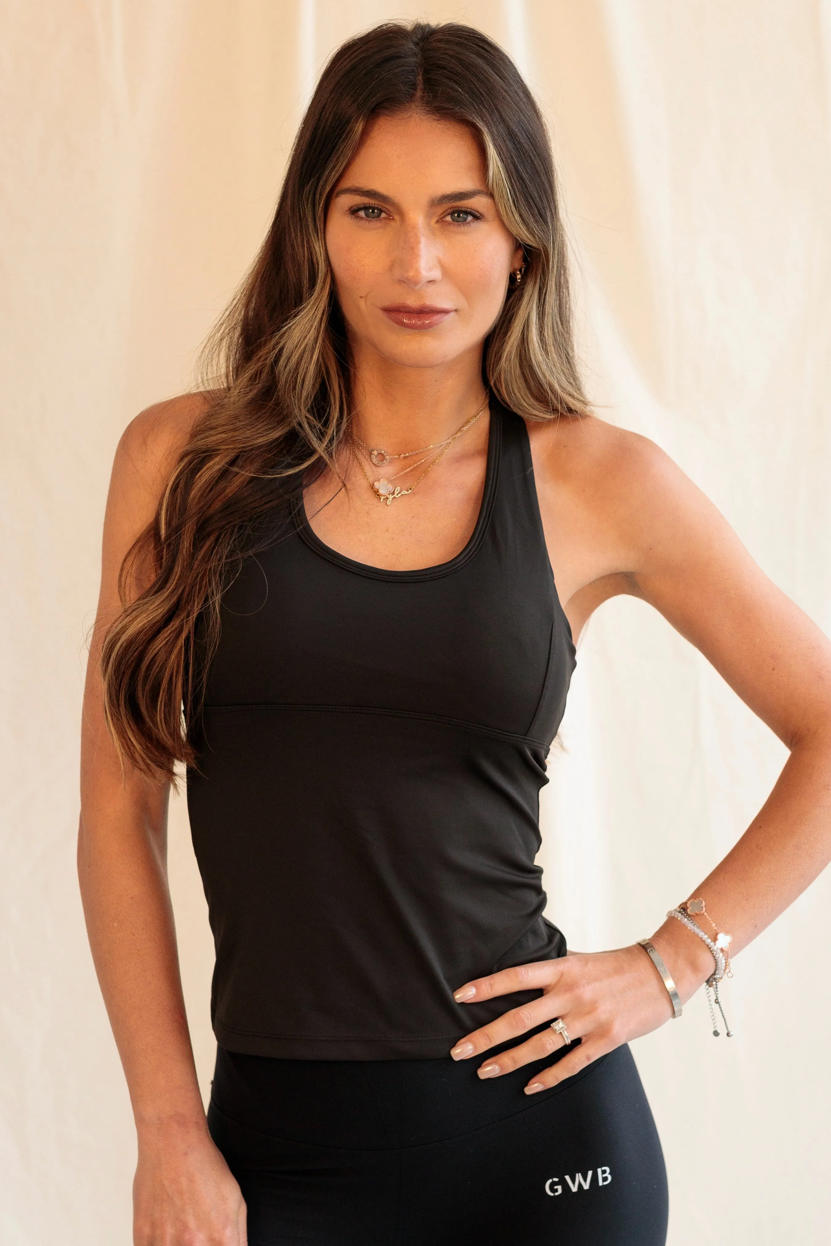 The Cora Cross Back Top in Black