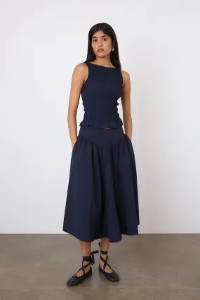 The Deba Midi Skirt, Midnight