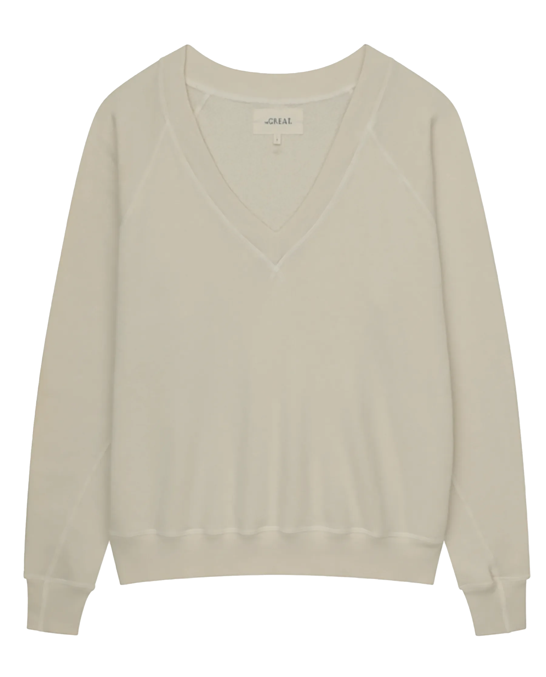 The V-Neck Sweatshirt. -- Washed White