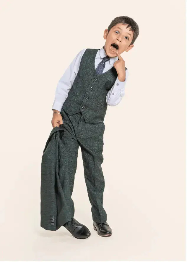 Three-Piece Suit for Children - Olive Green