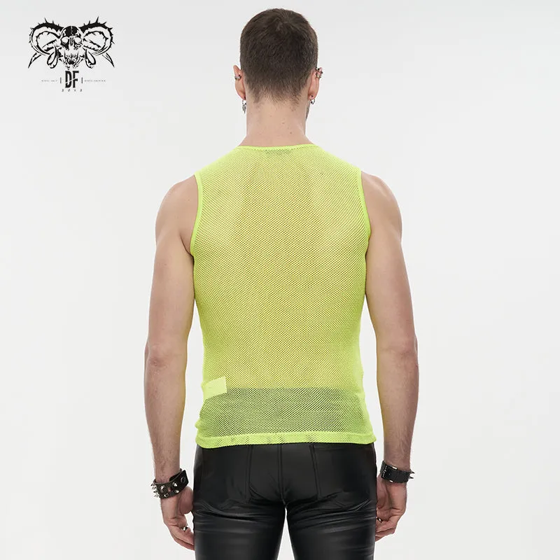 TT19703 iridescent Diamond-shaped net basic style men vest