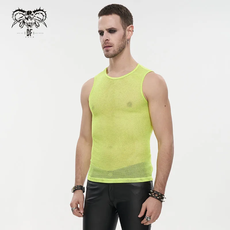 TT19703 iridescent Diamond-shaped net basic style men vest