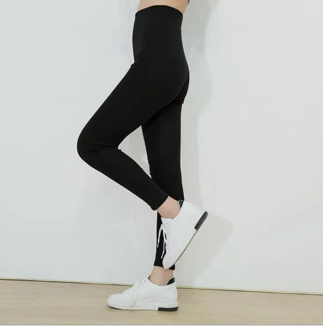 VenusFox Casual Striped Gothic Fitness Leggings