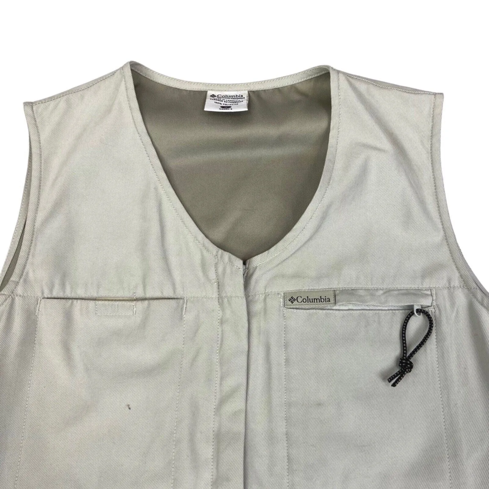 Vintage 90s 00s Beige Columbia Tactical Fisherman’s Gilet Vest 8 10 S