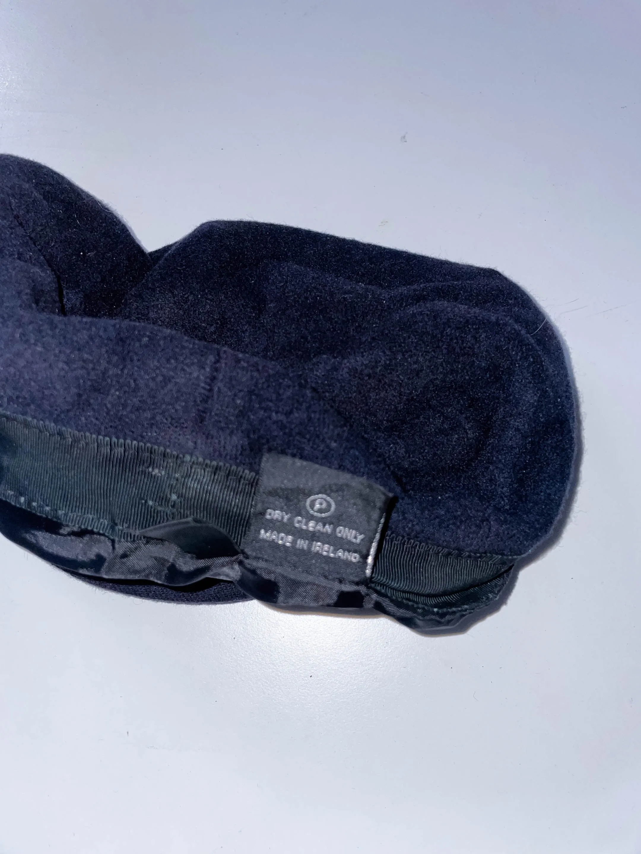 Vintage Hats of Ireland castlebars tailored cashmere navy blue flat hat