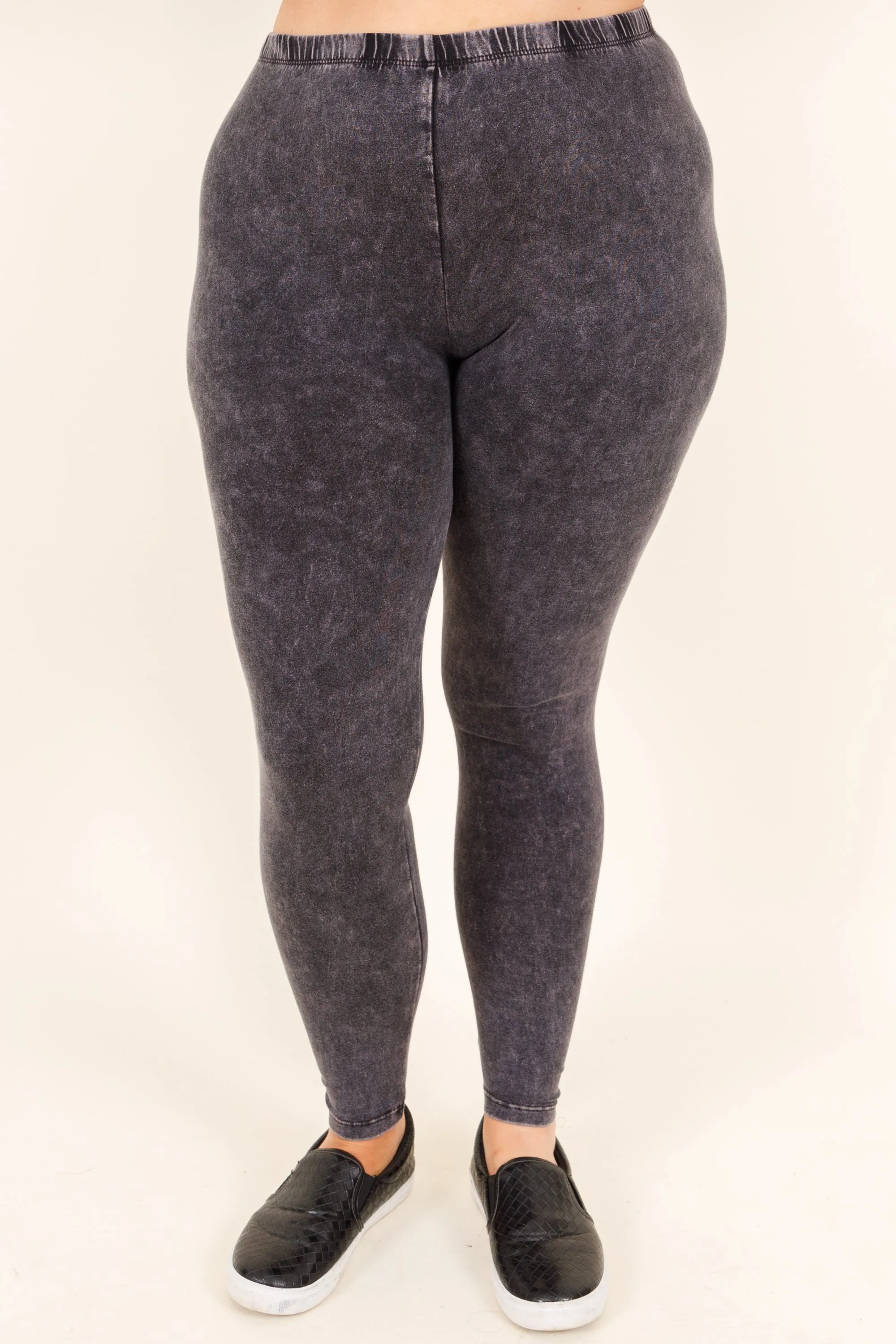 Well Worth It Mineral Wash Leggings, Charcoal