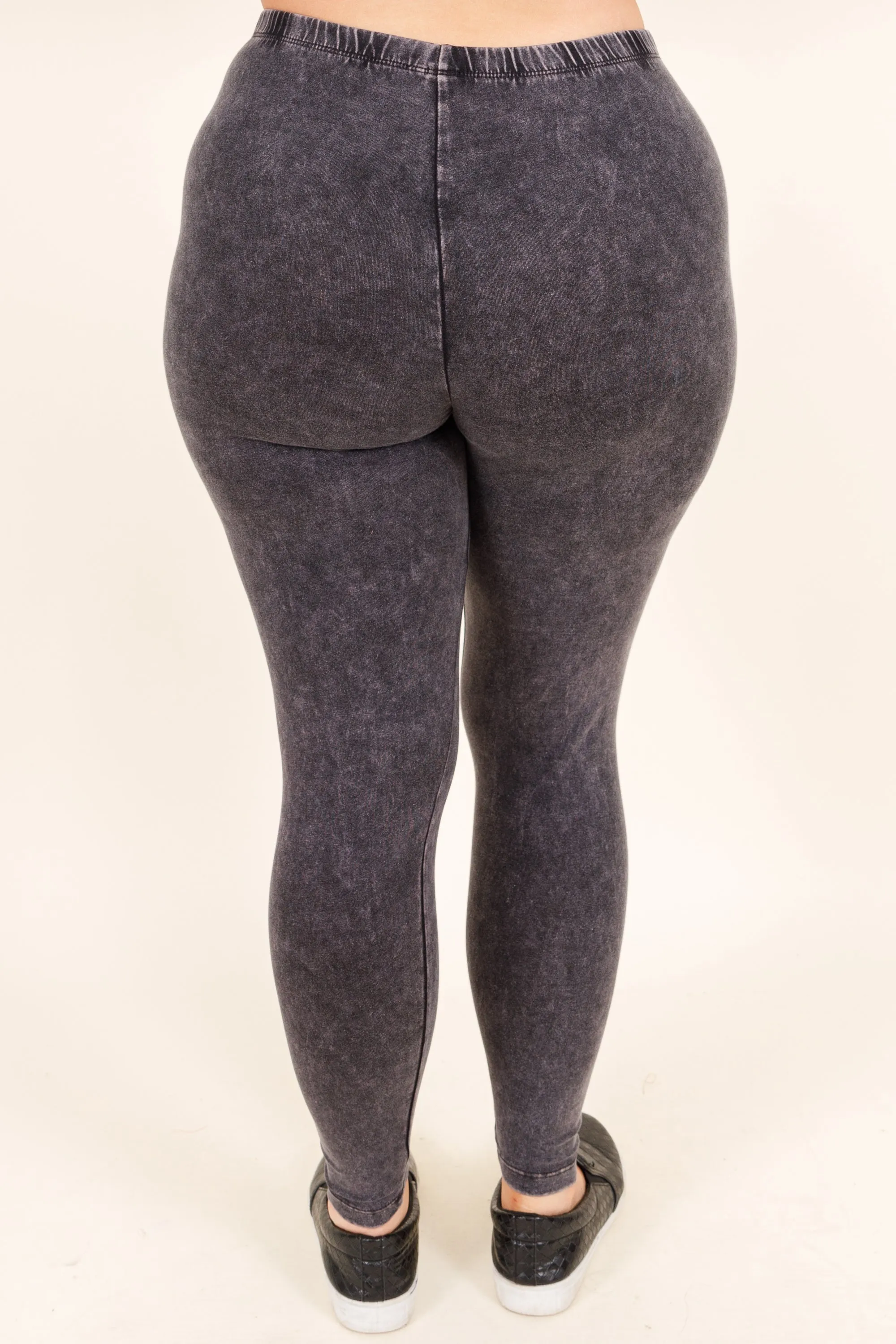 Well Worth It Mineral Wash Leggings, Charcoal