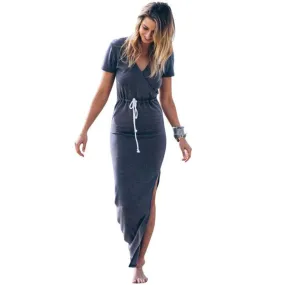 Women Waistline Pencil Maxi Dress