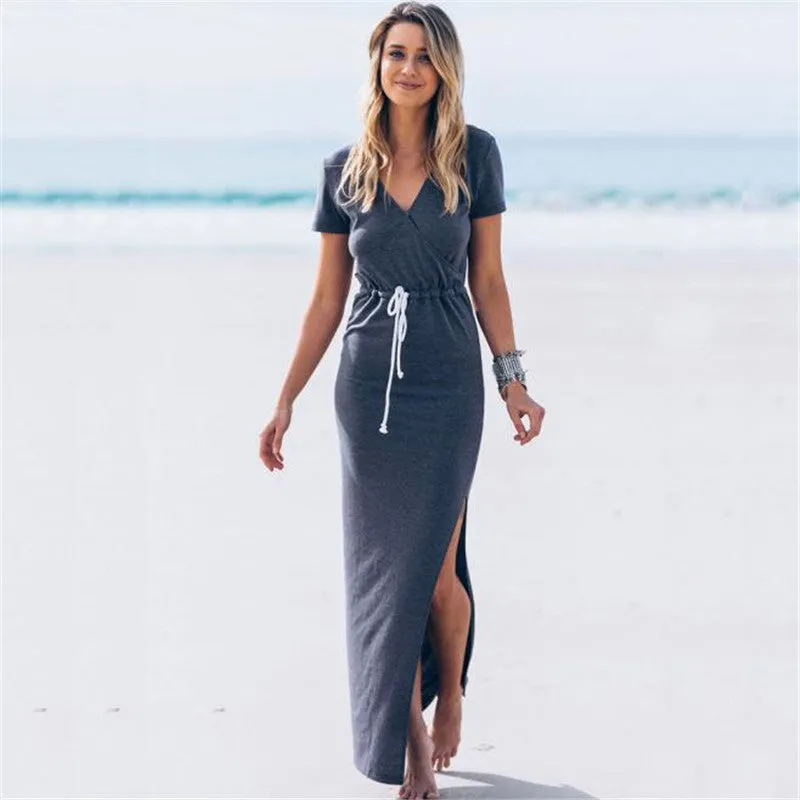 Women Waistline Pencil Maxi Dress