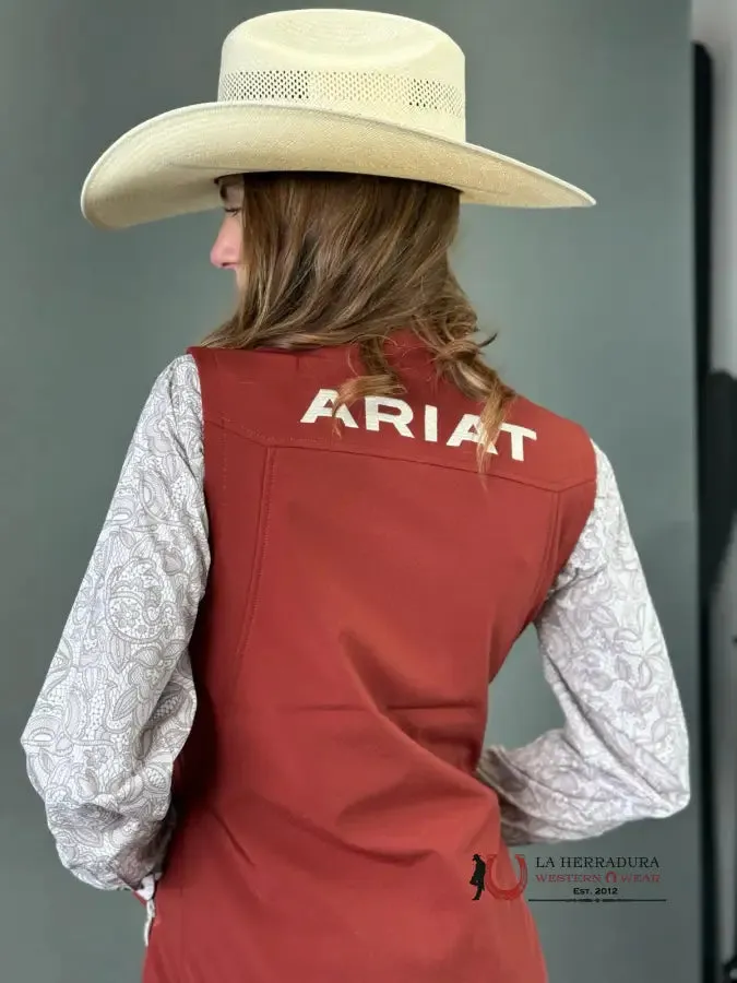 WOMEN'S ARIAT NEW TEAM SOFTSHELL VEST FIRED BRICK