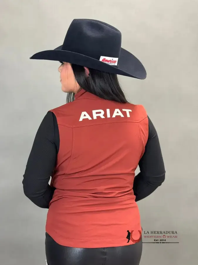 WOMEN'S ARIAT NEW TEAM SOFTSHELL VEST FIRED BRICK