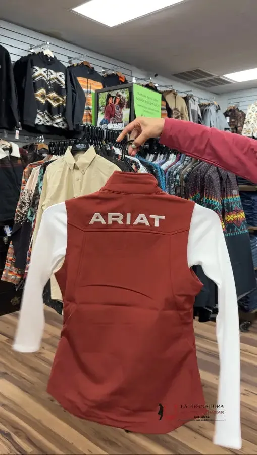 WOMEN'S ARIAT NEW TEAM SOFTSHELL VEST FIRED BRICK