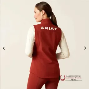 WOMEN'S ARIAT NEW TEAM SOFTSHELL VEST FIRED BRICK