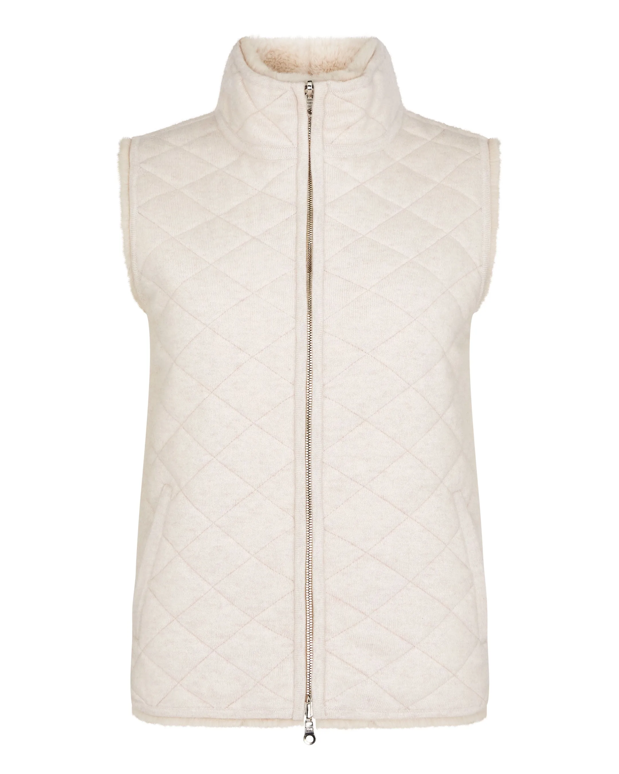 Women's Robyn Fur Lined Cashmere Gilet Frost White