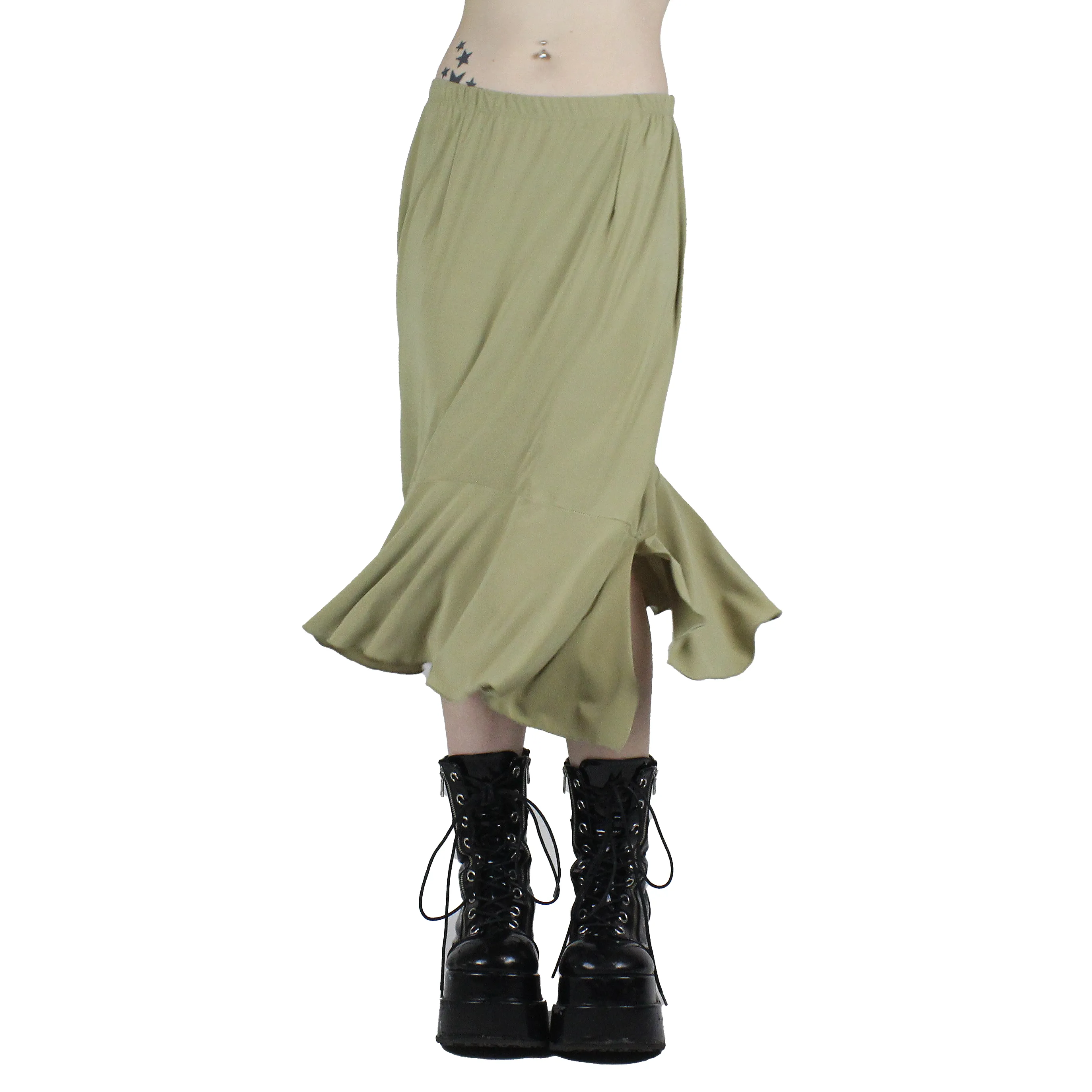 Y2K Sage Midi Skirt (S)